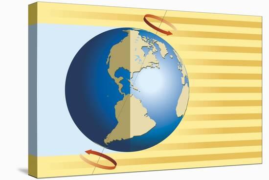 Diagram of Terrestrial Rotation of Earth Causing Alternation of Night and Day-null-Stretched Canvas