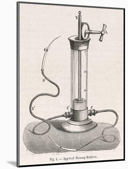 Diagram of the Apparatus Used by Moncoq-Mathieu for Transfusing Blood-null-Mounted Art Print