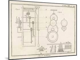 Diagram of the Inner Workings of a Clock-null-Mounted Art Print