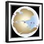 Diagram Showing Earths Continental Drift with Fragmented Pangea-null-Framed Giclee Print