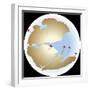 Diagram Showing Earths Continental Drift with Fragmented Pangea-null-Framed Giclee Print