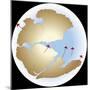 Diagram Showing Earths Continental Drift with Fragmented Pangea-null-Mounted Giclee Print