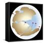 Diagram Showing Earths Continental Drift with Fragmented Pangea-null-Framed Stretched Canvas