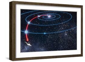 Diagram Showing the Route of Voyager 2-Julian Baum-Framed Photographic Print