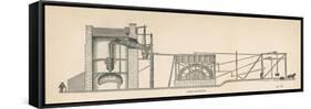 Diagram Showing the Use of a Steam Engine in a Coal Mine-null-Framed Stretched Canvas