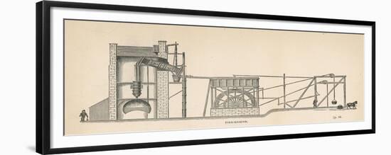 Diagram Showing the Use of a Steam Engine in a Coal Mine-null-Framed Premium Giclee Print