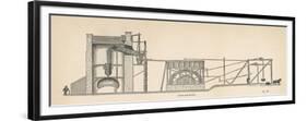 Diagram Showing the Use of a Steam Engine in a Coal Mine-null-Framed Premium Giclee Print