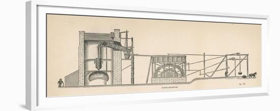 Diagram Showing the Use of a Steam Engine in a Coal Mine-null-Framed Premium Giclee Print