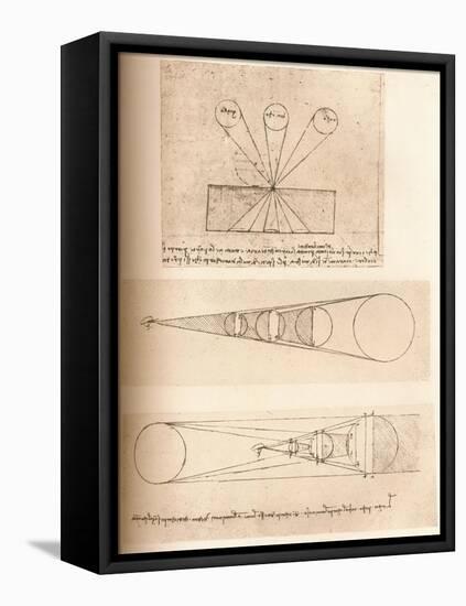 Diagrams illustrating the theories of linear perspective and of light and shade, c1472-c1519 (1883)-Leonardo Da Vinci-Framed Stretched Canvas