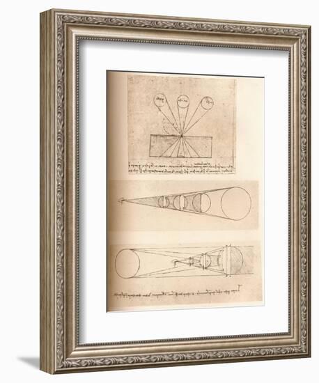 Diagrams illustrating the theories of linear perspective and of light and shade, c1472-c1519 (1883)-Leonardo Da Vinci-Framed Giclee Print