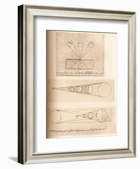 Diagrams illustrating the theories of linear perspective and of light and shade, c1472-c1519 (1883)-Leonardo Da Vinci-Framed Giclee Print