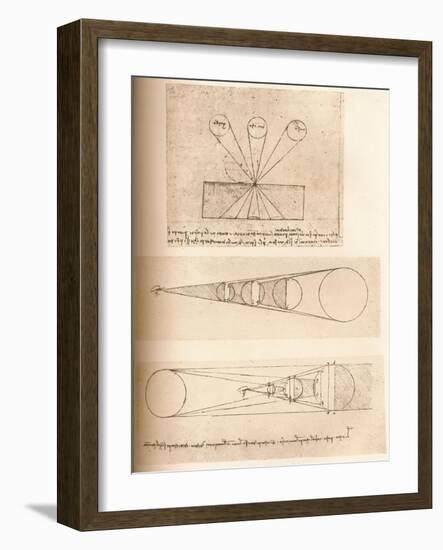 Diagrams illustrating the theories of linear perspective and of light and shade, c1472-c1519 (1883)-Leonardo Da Vinci-Framed Giclee Print