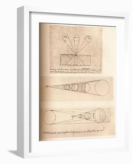 Diagrams illustrating the theories of linear perspective and of light and shade, c1472-c1519 (1883)-Leonardo Da Vinci-Framed Giclee Print