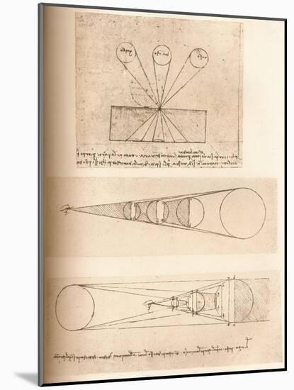 Diagrams illustrating the theories of linear perspective and of light and shade, c1472-c1519 (1883)-Leonardo Da Vinci-Mounted Giclee Print