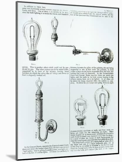 Diagrams of Lightbulbs and Their Brackets-null-Mounted Giclee Print