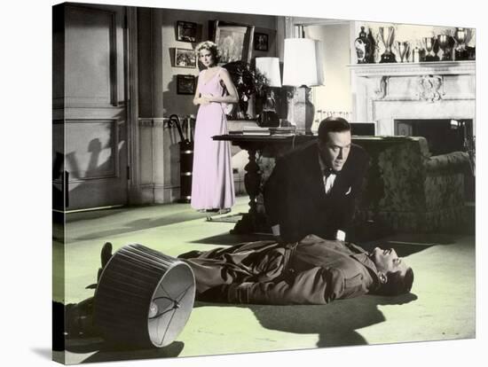 DIAL M FOR MURDER, 1954 directed by ALFRED HITCHCOCK Grace Kelly and Ray Milland (photo)-null-Stretched Canvas