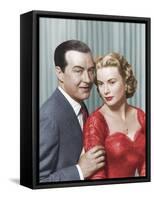 DIAL M FOR MURDER, 1954 directed by ALFRED HITCHCOCK Ray Milland and Grace Kelly (photo)-null-Framed Stretched Canvas