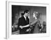 DIAL M FOR MURDER, 1954 directed by ALFRED HITCHCOCK Robert Cummings and Grace Kelly (b/w photo)-null-Framed Photo