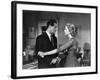 DIAL M FOR MURDER, 1954 directed by ALFRED HITCHCOCK Robert Cummings and Grace Kelly (b/w photo)-null-Framed Photo