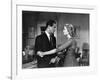 DIAL M FOR MURDER, 1954 directed by ALFRED HITCHCOCK Robert Cummings and Grace Kelly (b/w photo)-null-Framed Photo