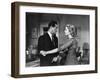 DIAL M FOR MURDER, 1954 directed by ALFRED HITCHCOCK Robert Cummings and Grace Kelly (b/w photo)-null-Framed Photo