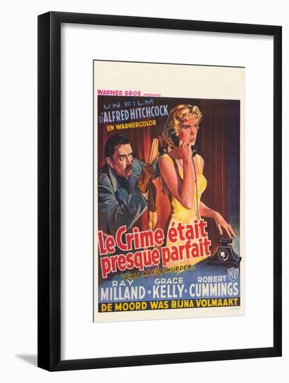 Dial M For Murder, Belgian Movie Poster, 1954-null-Framed Art Print