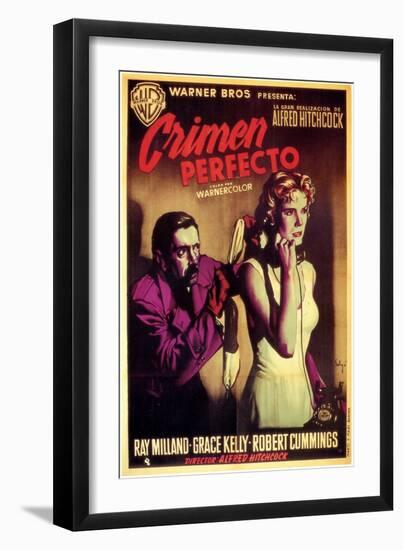 Dial M For Murder, Spanish Movie Poster, 1954-null-Framed Art Print