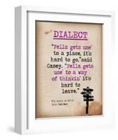 Dialect - Featuring Quote from John Steinbeck`s The Grapes of Wrath - Literary Terms 2-Chris Rice-Framed Art Print