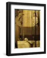 Dialogue Between Christ and Gregory the Great, 540-604 Saint and Pope, Grisaille-Hieronymus Bosch-Framed Giclee Print