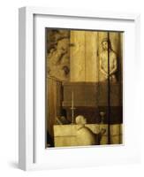 Dialogue Between Christ and Gregory the Great, 540-604 Saint and Pope, Grisaille-Hieronymus Bosch-Framed Giclee Print