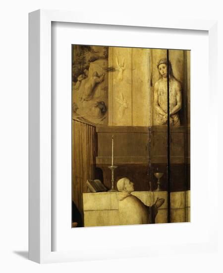 Dialogue Between Christ and Gregory the Great, 540-604 Saint and Pope, Grisaille-Hieronymus Bosch-Framed Giclee Print