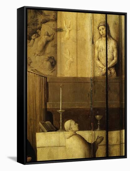 Dialogue Between Christ and Gregory the Great, 540-604 Saint and Pope, Grisaille-Hieronymus Bosch-Framed Stretched Canvas