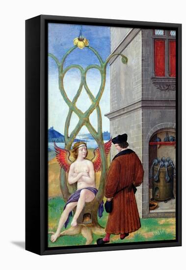 Dialogue Between the Alchemist and Nature, 1516 (Vellum)-Jean Perreal-Framed Stretched Canvas