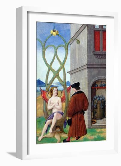 Dialogue Between the Alchemist and Nature, 1516 (Vellum)-Jean Perreal-Framed Giclee Print