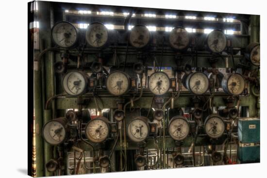 Dials in a Power Station-Nathan Wright-Stretched Canvas