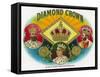 Diamond Crown Brand Cigar Box Label-Lantern Press-Framed Stretched Canvas