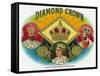 Diamond Crown Brand Cigar Box Label-Lantern Press-Framed Stretched Canvas