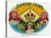 Diamond Crown Brand Cigar Box Label-Lantern Press-Stretched Canvas