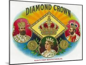 Diamond Crown Brand Cigar Box Label-Lantern Press-Mounted Art Print