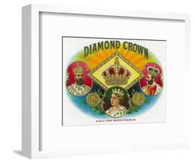 Diamond Crown Brand Cigar Box Label-Lantern Press-Framed Art Print