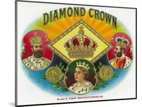 Diamond Crown Brand Cigar Box Label-Lantern Press-Mounted Art Print