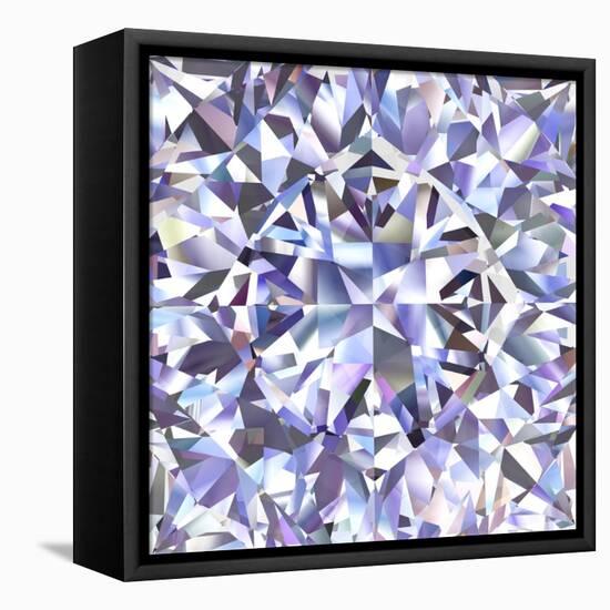 Diamond Geometric Pattern Of Colored Brilliant Triangles-oneo-Framed Stretched Canvas