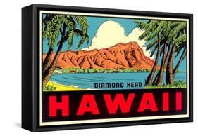 Diamond Head from Waikiki Beach, Hawaii-null-Framed Stretched Canvas