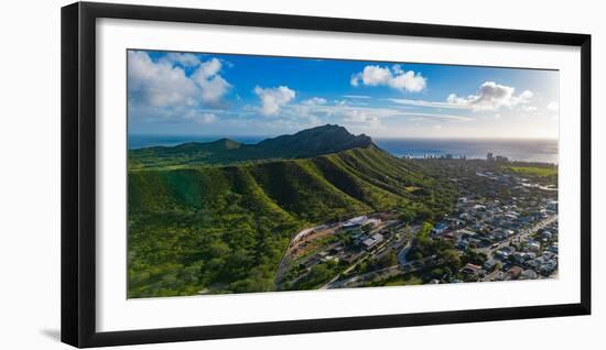 Diamond Head in Honolulu, Hawaii-Drone Northwest-Framed Photographic Print