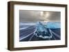 Diamond ice chards from calving icebergs on black sand beach, Jokulsarlon, south Iceland-Chuck Haney-Framed Photographic Print