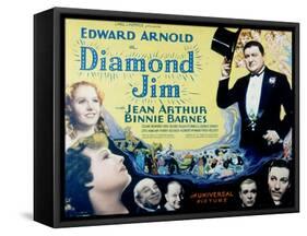 Diamond Jim, Edward Arnold, Jean Arthur, Binnie Barnes, Cesar Romero, Eric Blore, George Sidney-null-Framed Stretched Canvas