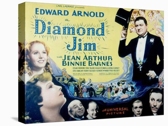 Diamond Jim, Edward Arnold, Jean Arthur, Binnie Barnes, Cesar Romero, Eric Blore, George Sidney-null-Stretched Canvas