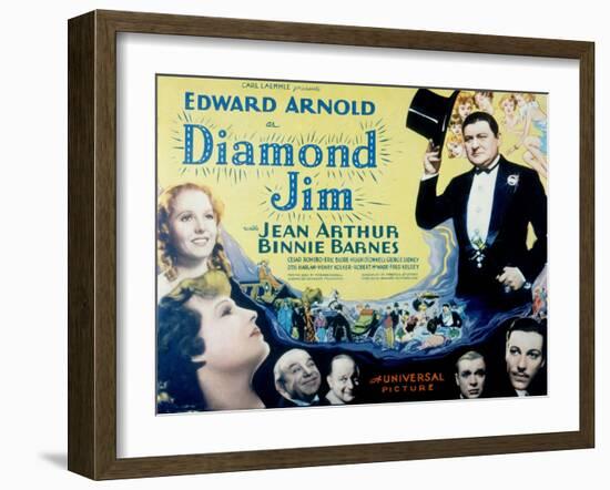 Diamond Jim, Edward Arnold, Jean Arthur, Binnie Barnes, Cesar Romero, Eric Blore, George Sidney-null-Framed Photo