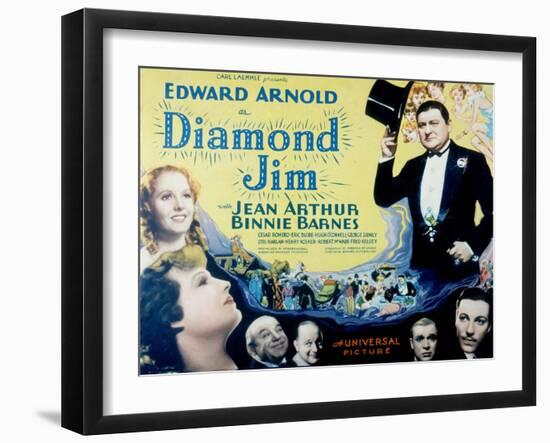 Diamond Jim, Edward Arnold, Jean Arthur, Binnie Barnes, Cesar Romero, Eric Blore, George Sidney-null-Framed Photo