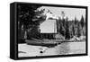 Diamond Lake Lodge Photograph - Diamond Lake, OR-Lantern Press-Framed Stretched Canvas